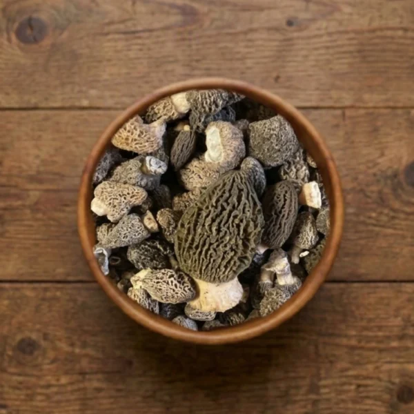 Fresh Grey and Green Morel Mushrooms